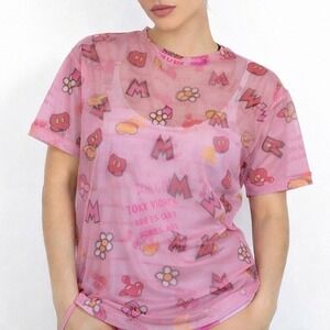 Authentic Tokyo Disney Resort Japan Exclusive Mesh Tee Shirt Womens L Theme Park